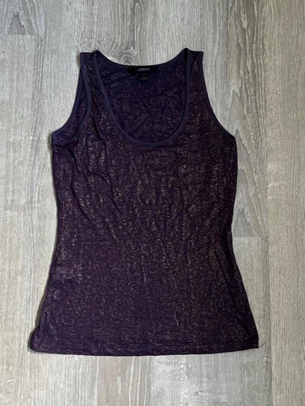 Express purple sheer tank top